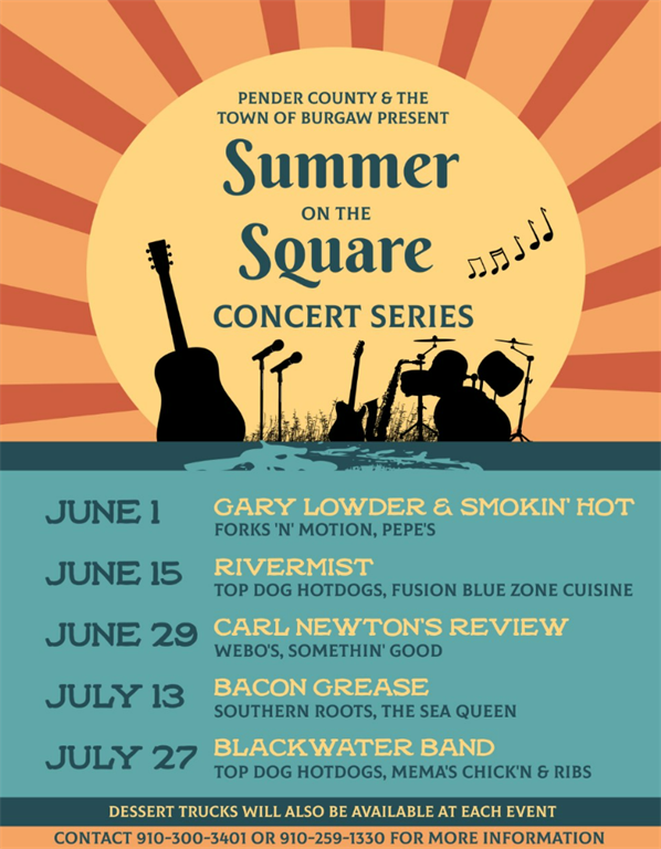 Pender County Parks and Recreation Summer Concerts